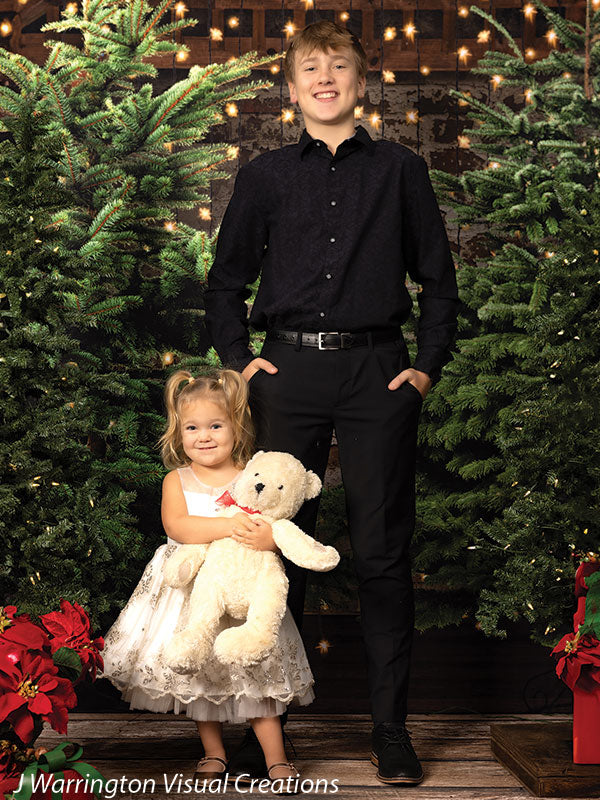 Green Christmas Tree Backdrop