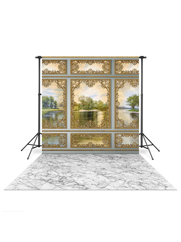 Painted Panels Backdrop and Marble Floor Drop Bundle