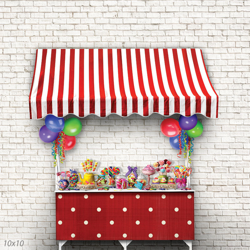 Red Candy Party Backdrop
