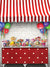 red candy themed party backdrop