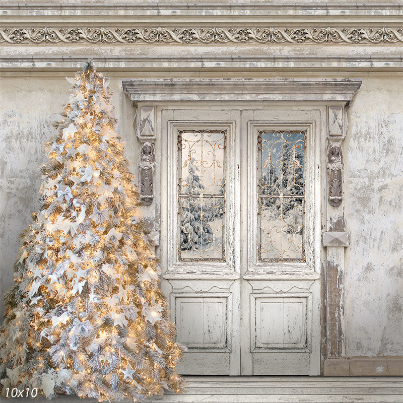Christmas Photography Backdrop-Winter Manor