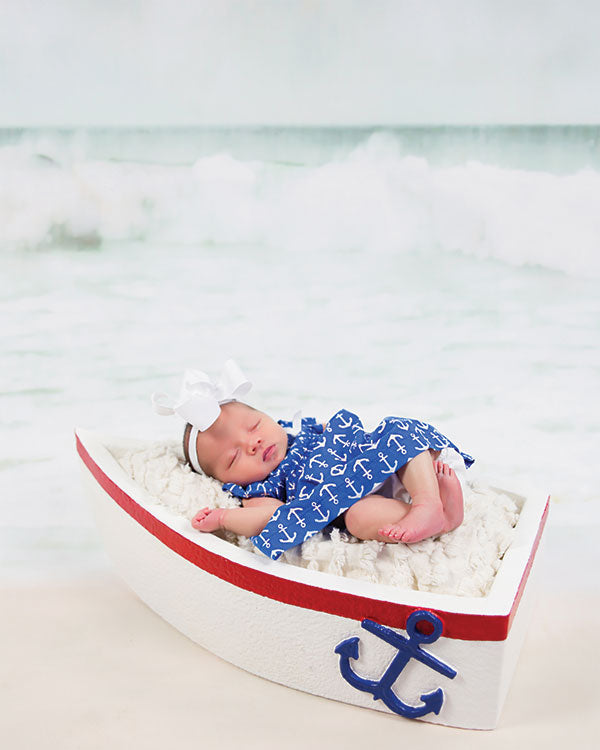 Digital Backdrop Background Newborn Girl or Boy Browns , Boat