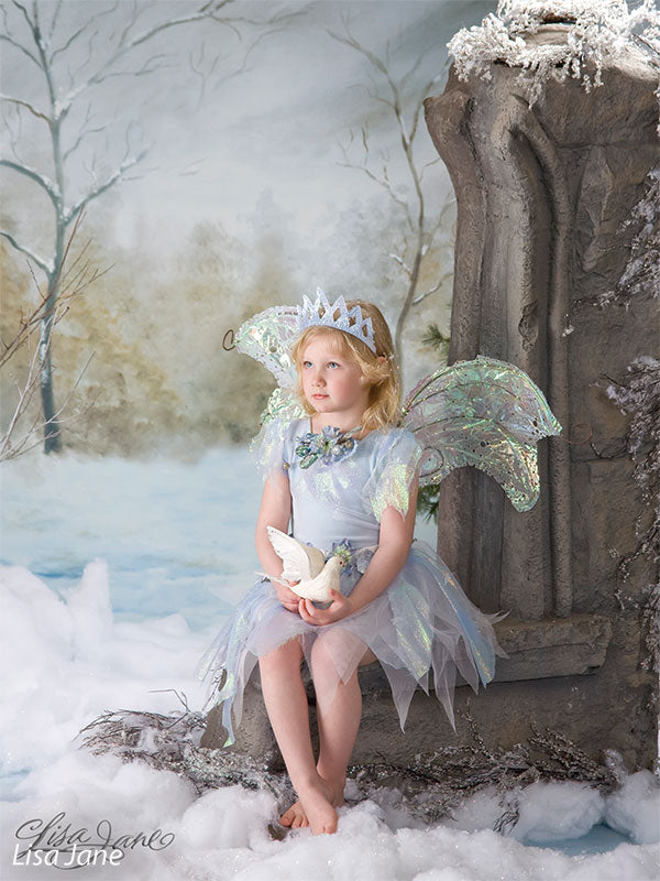 Wintery Snow Scene Photography Backdrop with Frosted Trees - Denny Mfg Wintery Snow Scene Photography Backdrop with Frosted Trees - Denny Mfg