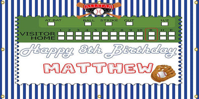 Personalized Baseball Party Banner - The Backdrop Store