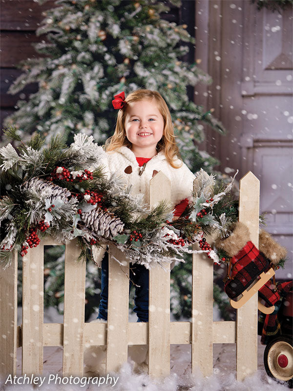 Christmas Lodge Photo Backdrop - Denny Manufacturing