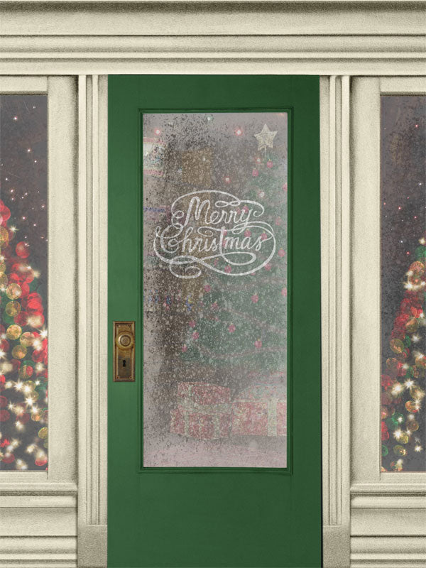 Merry Christmas Store Window Backdrop