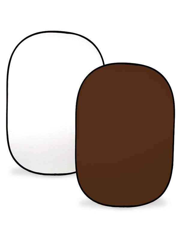 White & Cocoa Brown Collapsible Backdrop