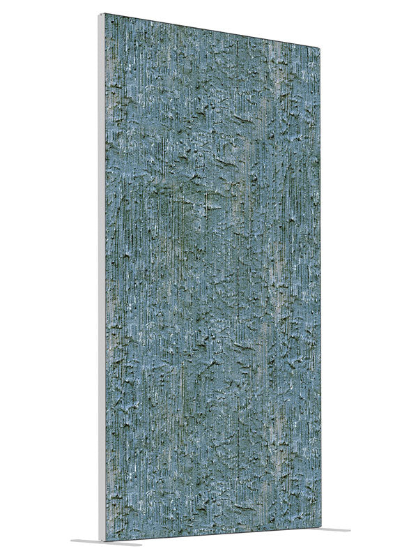 Fission Blue shown at an angled view, photography backdrop panel for Denny StudioEdge silicone edge frame, 4 ft