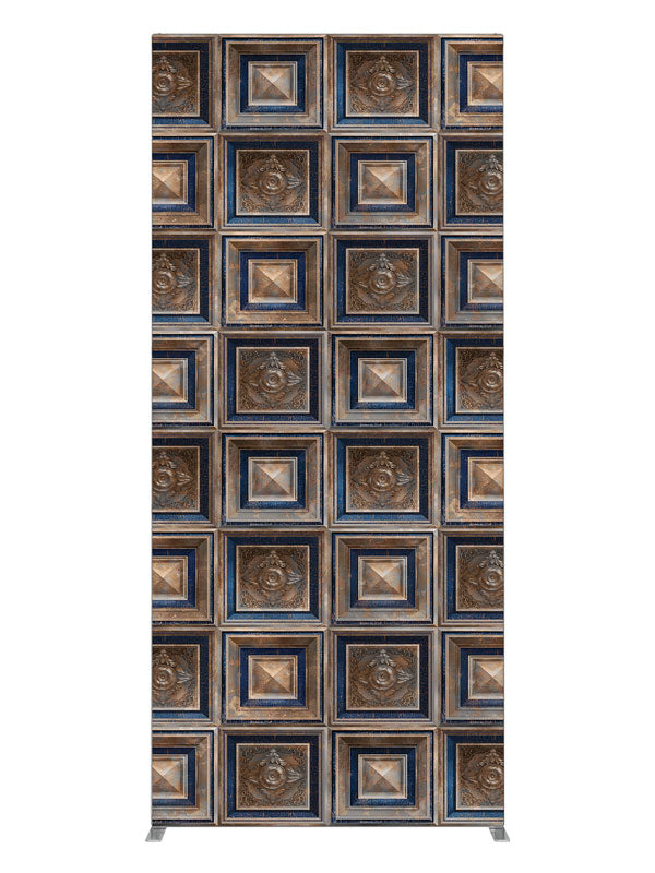 Blue Rust Baroque, photography backdrop panel for Denny StudioEdge silicone edge frame, 3 ft