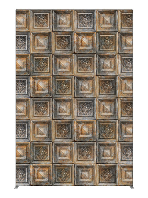 Baroque Rusted Tin, photography backdrop panel for Denny StudioEdge silicone edge frame, 5 ft