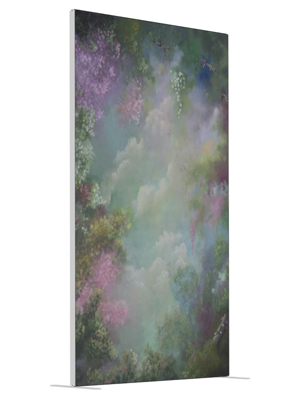 Victorian Garden shown at an angled view, photography backdrop panel for Denny StudioEdge silicone edge frame, 4 ft
