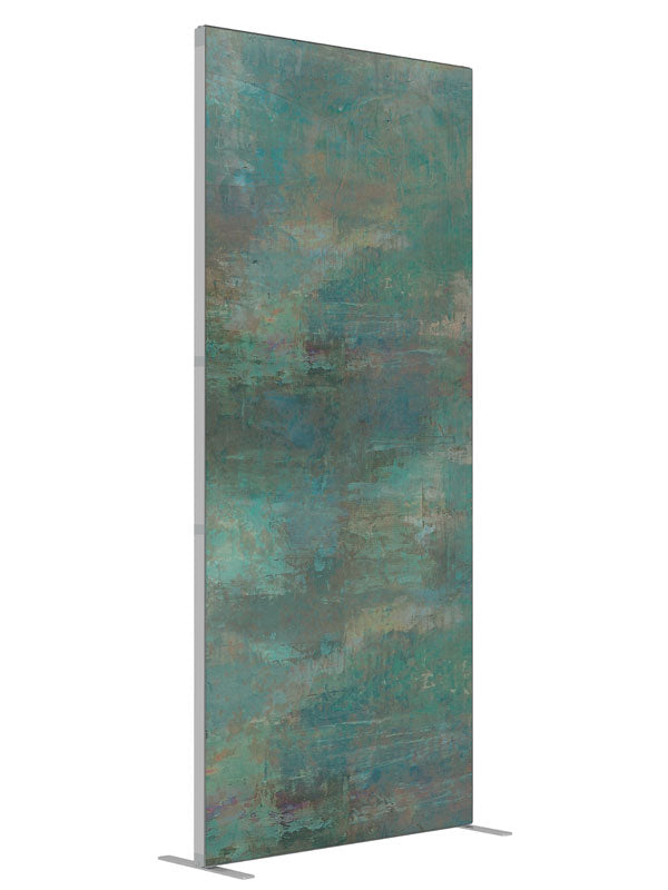 Rustic Teal Magpie shown at an angled view, photography backdrop panel for Denny StudioEdge silicone edge frame, 3 ft