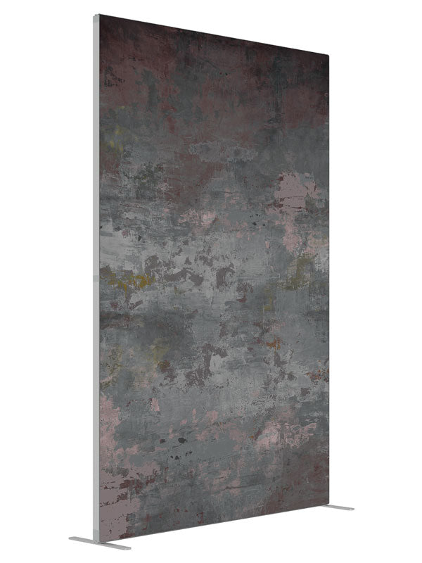 Fallout Industrial shown at an angled view, photography backdrop panel for Denny StudioEdge silicone edge frame, 5 ft