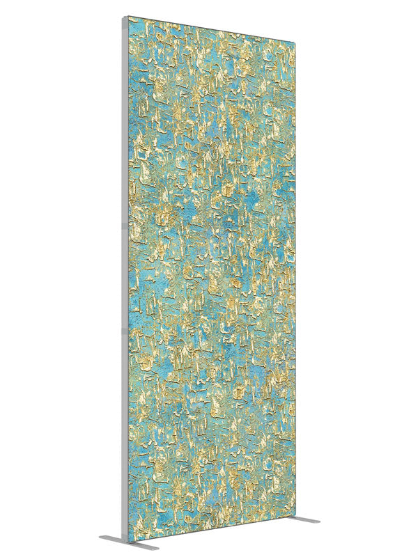 Sophia Aqua shown at an angled view, photography backdrop panel for Denny StudioEdge silicone edge frame, 3 ft