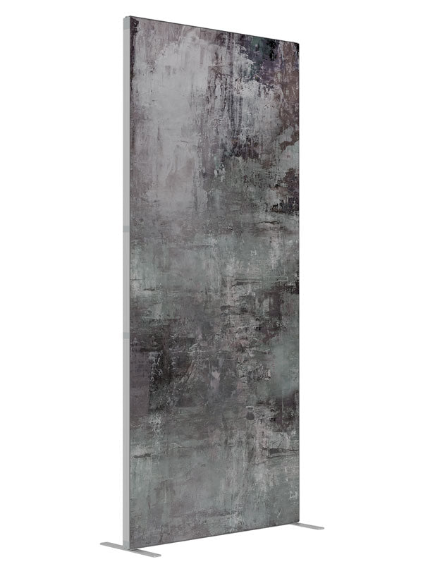 Punched Urban Gray shown at an angled view, photography backdrop panel for Denny StudioEdge silicone edge frame, 3 ft