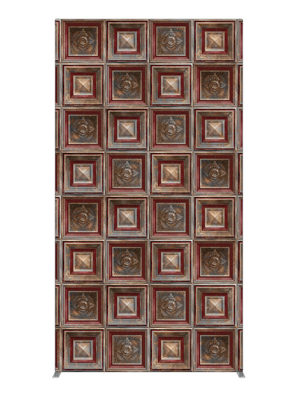 Red Rust Baroque, photography backdrop panel for Denny StudioEdge silicone edge frame, 4 ft