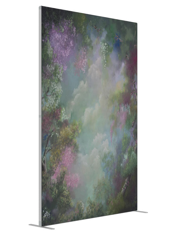 Victorian Garden shown at an angled view, photography backdrop panel for Denny StudioEdge silicone edge frame, 5 ft