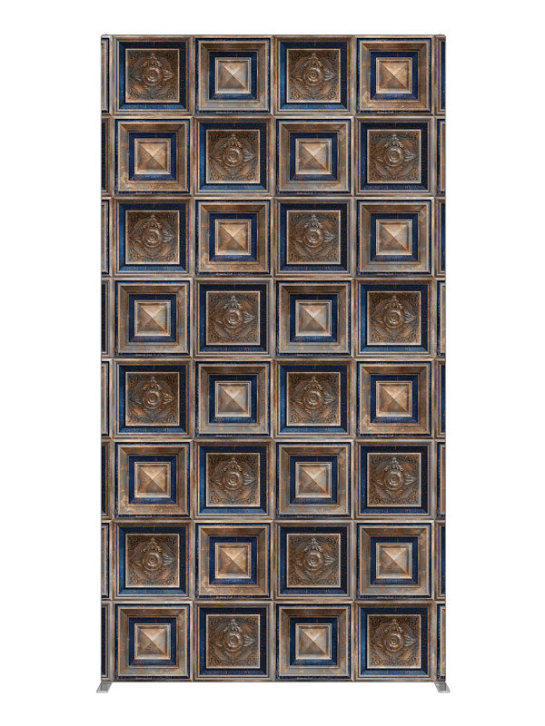 Blue Rust Baroque, photography backdrop panel for Denny StudioEdge silicone edge frame, 4 ft
