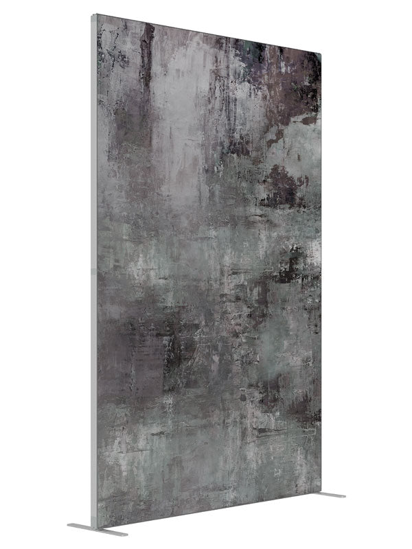 Punched Urban Gray shown at an angled view, photography backdrop panel for Denny StudioEdge silicone edge frame, 5 ft