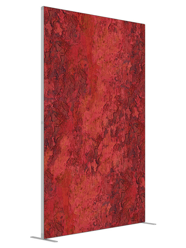 Isabella Red shown at an angled view, photography backdrop panel for Denny StudioEdge silicone edge frame, 5 ft