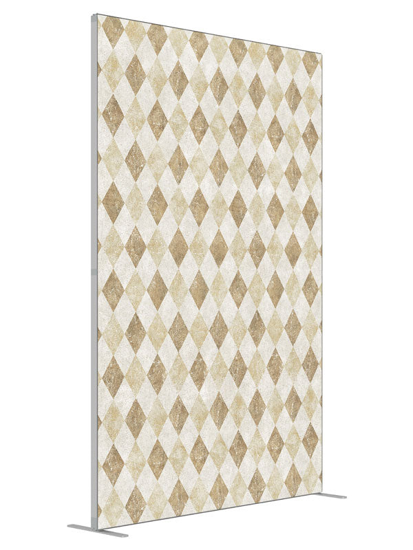 Jester's Court Tan Diamond shown at an angled view, photography backdrop panel for Denny StudioEdge silicone edge frame, 5 ft