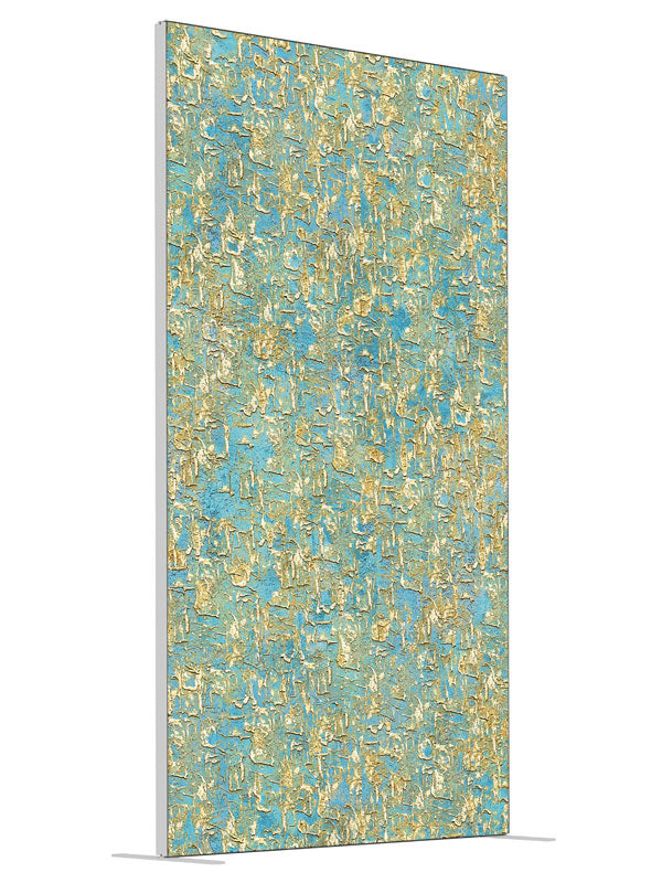 Sophia Aqua shown at an angled view, photography backdrop panel for Denny StudioEdge silicone edge frame, 4 ft