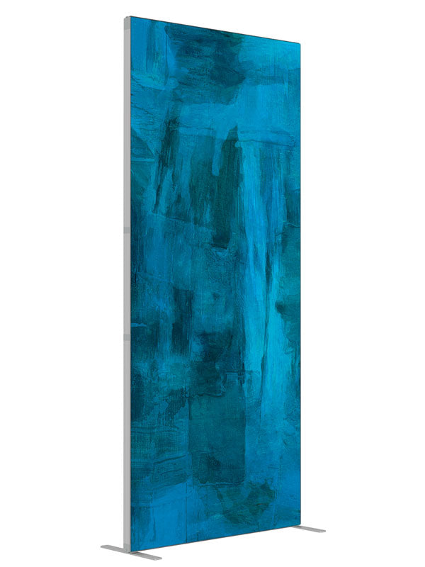 Oxford Blue shown at an angled view, photography backdrop panel for Denny StudioEdge silicone edge frame, 3 ft