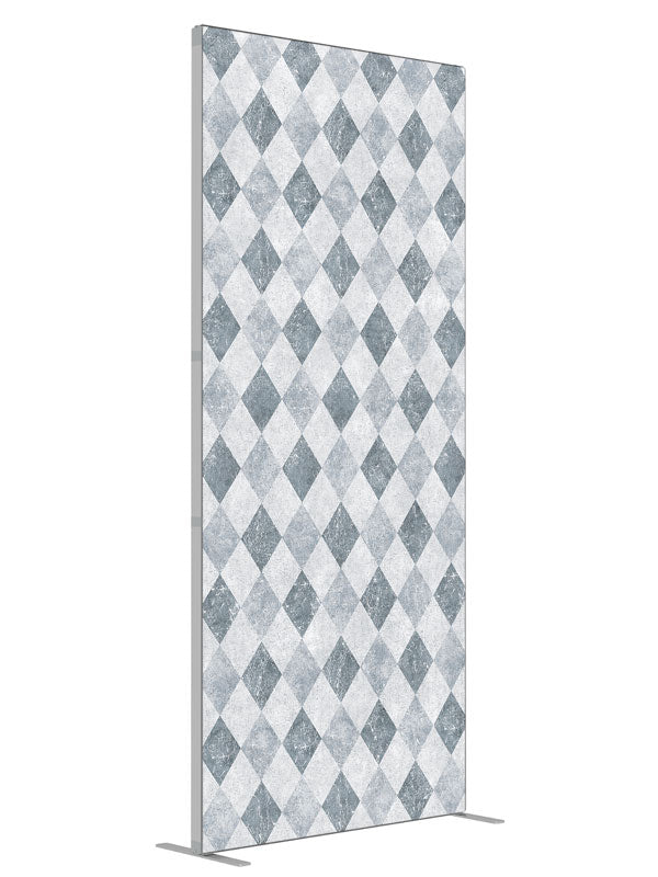 Jester's Court Gray Diamond shown at an angled view, photography backdrop panel for Denny StudioEdge silicone edge frame, 3 ft