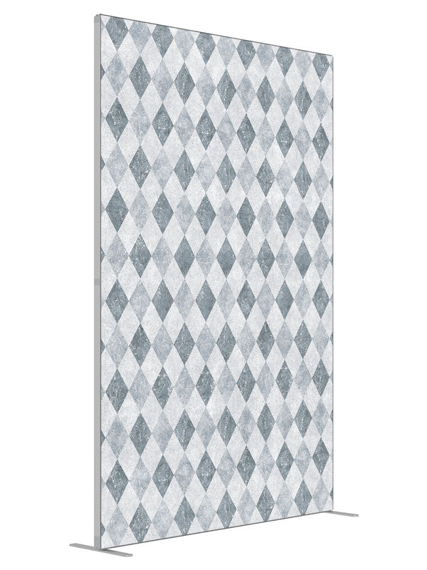 Jester's Court Gray Diamond shown at an angled view, photography backdrop panel for Denny StudioEdge silicone edge frame, 5 ft