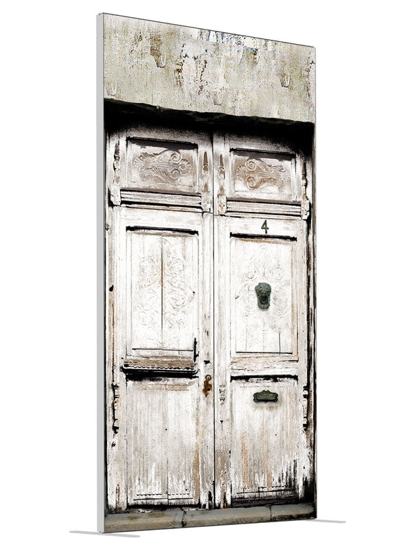 White Doors shown at an angled view, photography backdrop panel for Denny StudioEdge silicone edge frame, 4 ft
