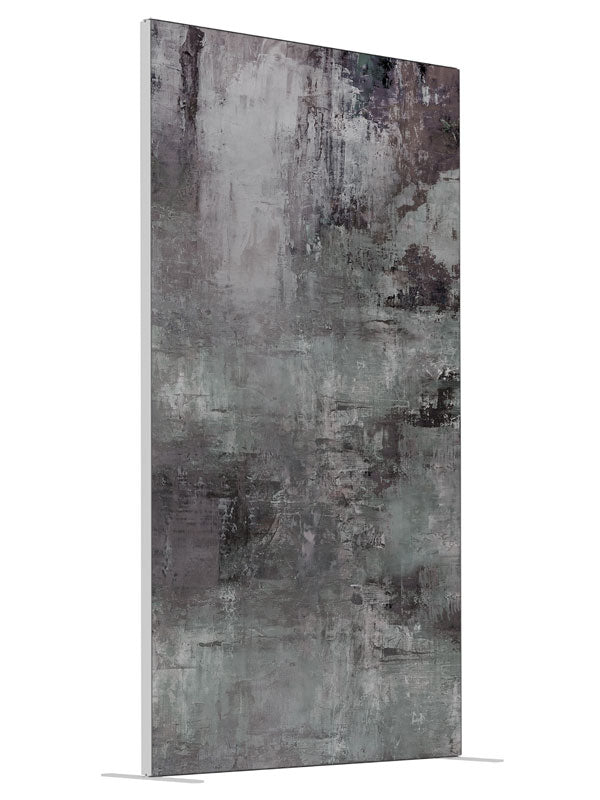 Punched Urban Gray shown at an angled view, photography backdrop panel for Denny StudioEdge silicone edge frame, 4 ft