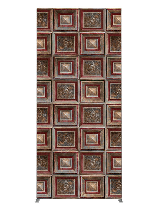 Red Rust Baroque, photography backdrop panel for Denny StudioEdge silicone edge frame, 3 ft