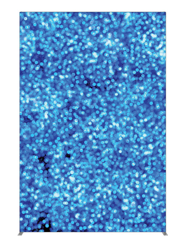 Shiny Blue Bokeh, photography backdrop panel for Denny StudioEdge silicone edge frame, 5 ft