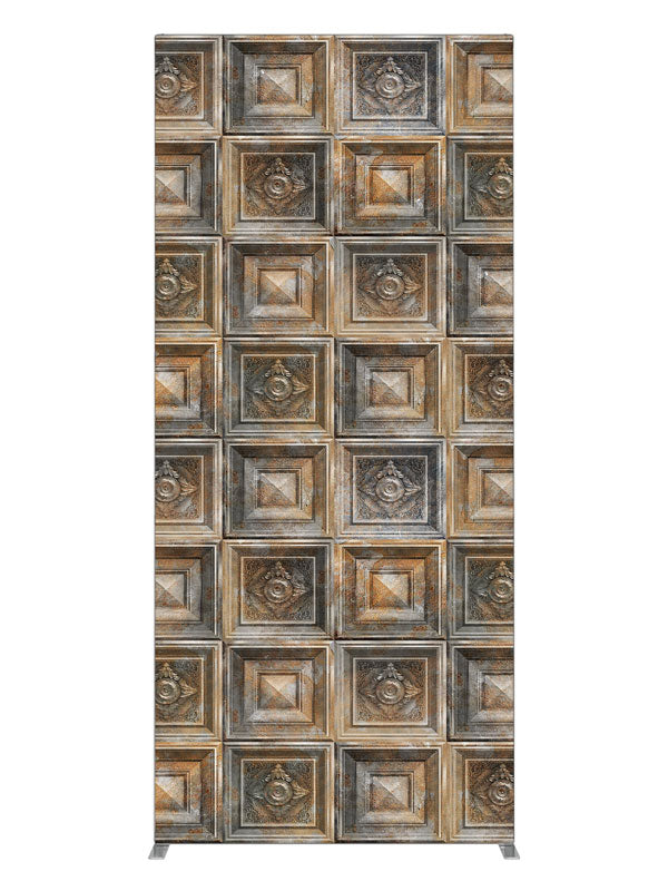 Baroque Rusted Tin, photography backdrop panel for Denny StudioEdge silicone edge frame, 3 ft