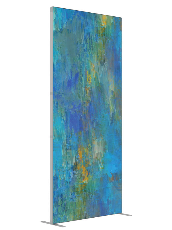 Fanciful shown at an angled view, photography backdrop panel for Denny StudioEdge silicone edge frame, 3 ft