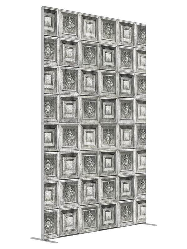 Cracked White Baroque shown at an angled view, photography backdrop panel for Denny StudioEdge silicone edge frame, 5 ft