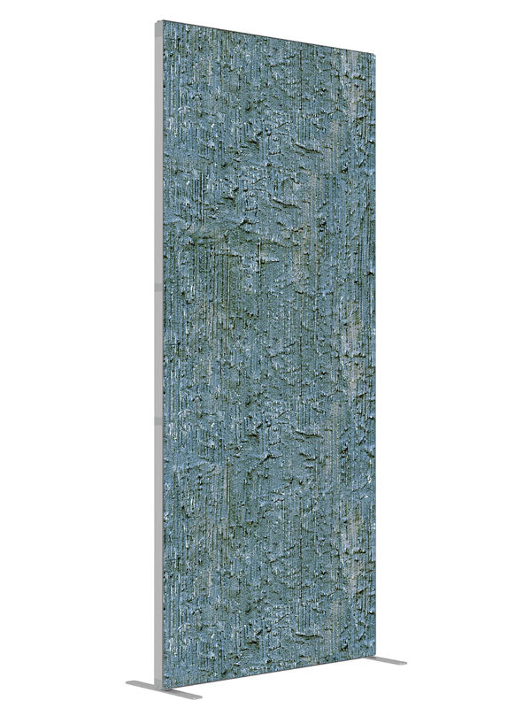 Fission Blue shown at an angled view, photography backdrop panel for Denny StudioEdge silicone edge frame, 3 ft
