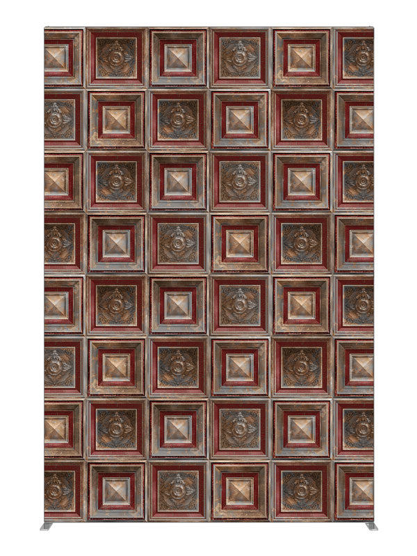 Red Rust Baroque, photography backdrop panel for Denny StudioEdge silicone edge frame, 5 ft