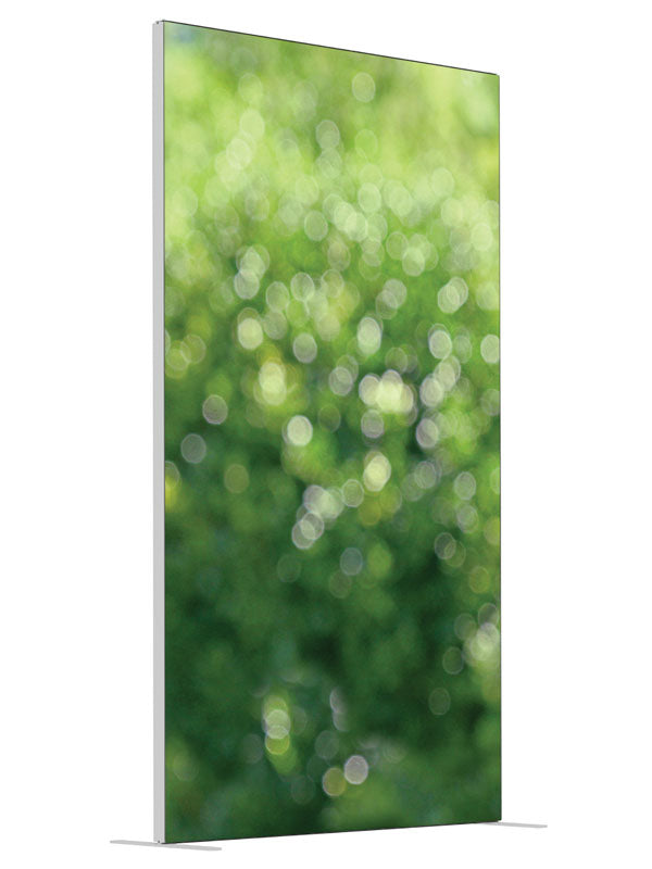 Green Bokeh shown at an angled view, photography backdrop panel for Denny StudioEdge silicone edge frame, 4 ft