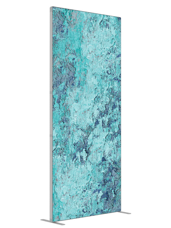 Isabella Aqua shown at an angled view, photography backdrop panel for Denny StudioEdge silicone edge frame, 3 ft