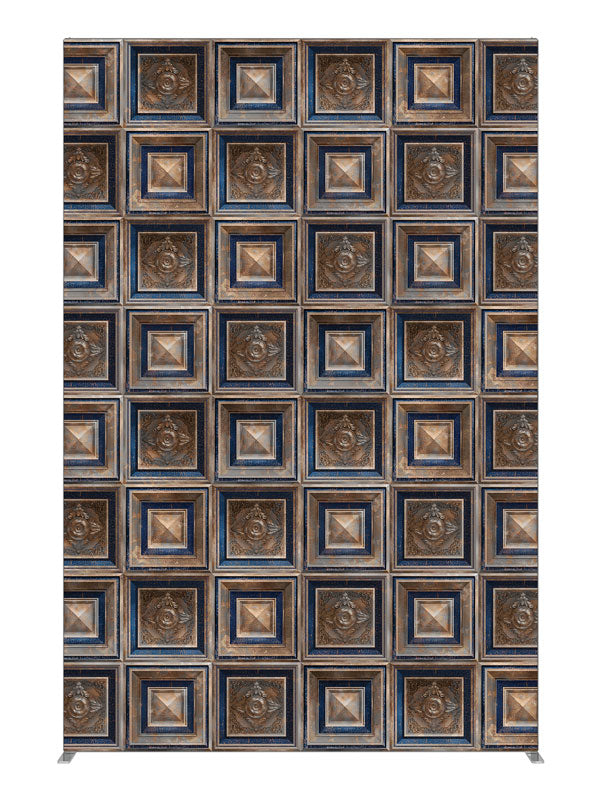Blue Rust Baroque, photography backdrop panel for Denny StudioEdge silicone edge frame, 5 ft