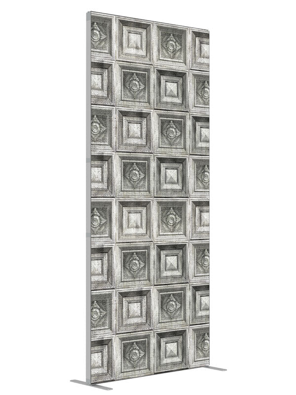 Cracked White Baroque shown at an angled view, photography backdrop panel for Denny StudioEdge silicone edge frame, 3 ft