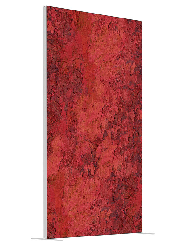 Isabella Red shown at an angled view, photography backdrop panel for Denny StudioEdge silicone edge frame, 4 ft