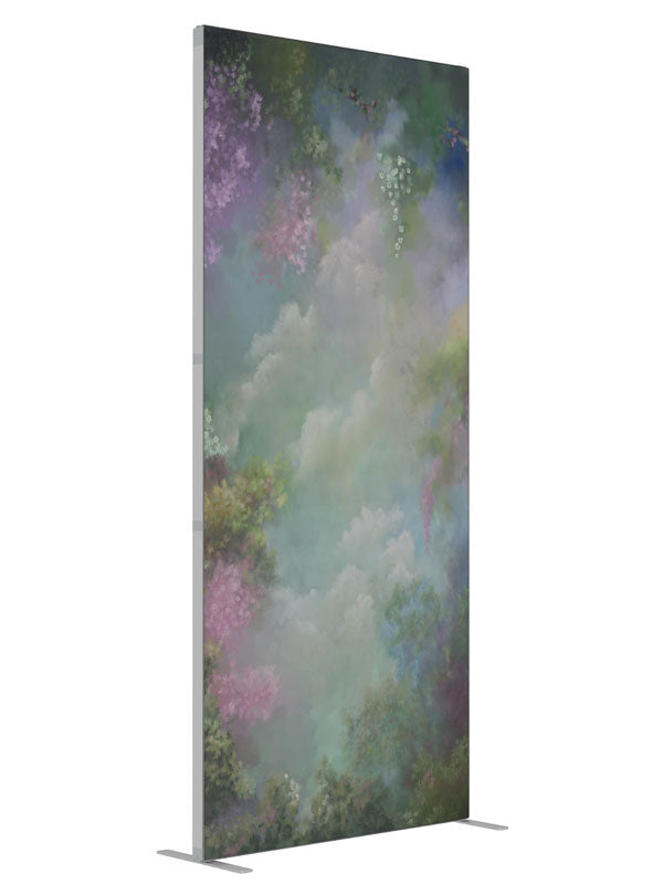 Victorian Garden shown at an angled view, photography backdrop panel for Denny StudioEdge silicone edge frame, 3 ft
