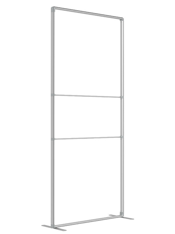 A single 3 ft adjustable frame panel standing on its own base, viewed head-on, in lightweight silver aluminum — part of the Denny StudioEdge modular backdrop frame system.