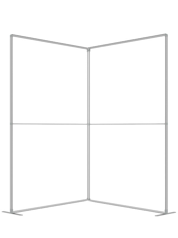 A single 5 ft frame panel viewed from a three-quarter angle, in lightweight silver aluminum — part of the Denny StudioEdge modular backdrop frame system.