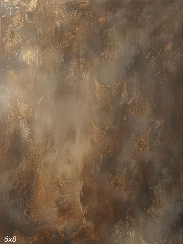 Hand-painted abstract textured backdrop with earthy brown tones and rich textures, ideal for portrait and editorial photography sessions.