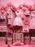 Barbie Fashion Dream Photography Backdrop - Photography backdrop featuring pink dresses, accessories, and elegant decorations, inspired by Barbie's fashionable world.