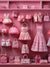 Barbie's Fashion Closet Photography Backdrop - Photography backdrop featuring an array of pink dresses, handbags, and accessories, inspired by Barbie's fashion closet.