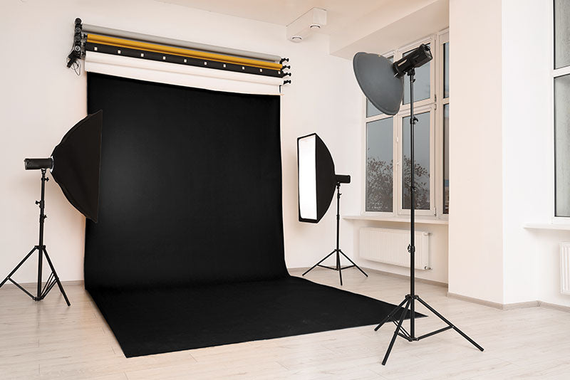 Black Seamless Photography Backdrop Paper Non-Reflective